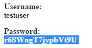 test password incorrect